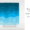 Calming Wavy Blue Shower Curtain, Children's Bathroom Decor, Housewarming Gift, Customized Sizes for a Perfect Fit