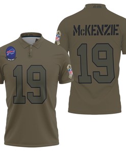Camo 2019 Salute to Service Custom Polo Shirt with Isaiah McKenzie #19: Support the team and initiative.