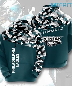 Camo Fly Eagles Fly Green Philadelphia Eagles Hoodie 3D with Custom Print