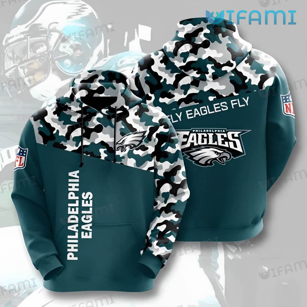 Camo Fly Eagles Fly Green Philadelphia Eagles Hoodie 3D with Custom Print