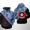 Camo Team Print Toronto Blue Jays 3D Hoodie with Zipper