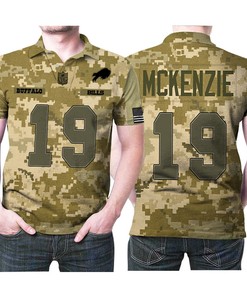 Camouflage 3D Designed Allover Polo Shirt with Isaiah McKenzie #19: Celebrate the great player.