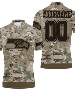 Camouflage Veteran Seattle Seahawks 3D All Over Print Polo Shirt with Breathable Fabric