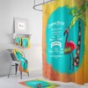 Camping Rules Flamingo Sunset Shower Curtain Set with Vacation Bath Decor