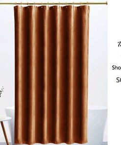 Caramel Velvet Shower Curtain, Hotel Quality, Heavy Waterproof Velvet Curtain