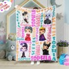 Cartoon Character Villains Personalized Blanket with Custom Name for Kids