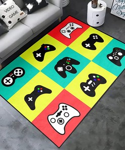 Cartoon Gamepad T-Shirt, Hoodie, and Sweatshirt Rugs for Kids' Game Room Decor, Refresh Game Space with Game-inspired Area Rugs