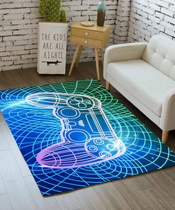 Cartoon Large Gamepad Carpets for Living Room and Children's Play Rug with Gamer Theme