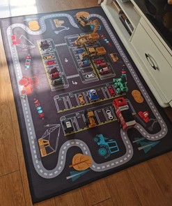 Cartoon Parking Lot Carpet for Boys and Girls Play Mat with Anti-Skid Backing