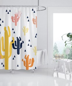 Cartoon Sea Plants Coral Shower Curtain | Extra Thick Waterproof Washable Curtain + Hooks | Customized Sizes + Quotes