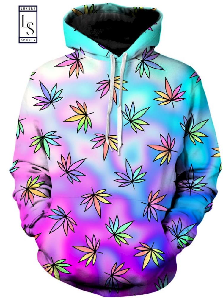 Cascading Marijuana 3D Printed Zip Up Hoodie