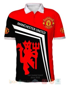 Casual and Cool Manchester United Red Black Polo Shirt in Classic Design