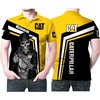 Caterpillar in this Construction Machinery and Equipment Company Logo Brand Hip Hop Skeleton Lovers Polo Shirt.