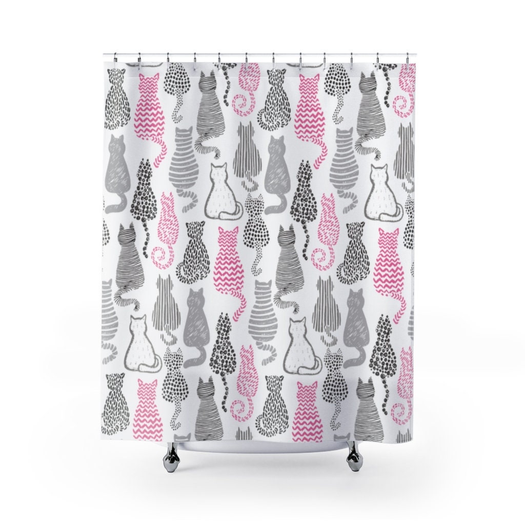 Cats and Kitten Lover Shower Curtain for a feline-inspired bathroom