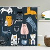 Cats pet animal blue fabric Shower Curtain | Cute cat shower | Home bathroom Decor