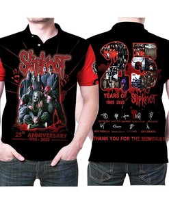 Celebrate 25 years of Slipknot with this All Members Signatures Legend 3D All Over Print Polo Shirt for fans
