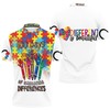 Celebrate Autism Support with Embracing Differences 100 Days Polo Shirt in 3D All Over Print