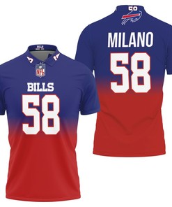Celebrate Buffalo Bills with this Matt Milano #58 Great Player Polo Shirt in 3D Print