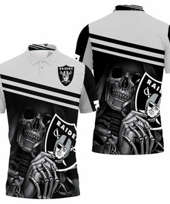 Celebrate Halloween with Oakland Raiders Skull Maiden Fan Jersey 3D All Over Print Polo Shirt - Unique and Comfortable