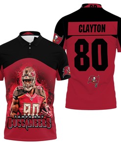 Celebrate Michael Clayton's Legacy with a Tampa Bay Buccaneers Michael Clayton 80 Legend 3D All Over Print Polo Shirt