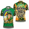 Celebrate St. Patrick's Day with This Lucky Beer Drinking Leprechaun in 3D All Over Print Polo Shirt.