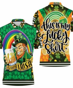 Celebrate St. Patrick's Day with This Lucky Beer Drinking Leprechaun in 3D All Over Print Polo Shirt.