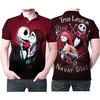 Celebrate True Love with Sally and Jack Skellington on All Over Print Polo Shirt