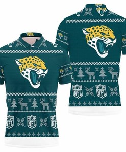 Celebrate Ugly Sweater Christmas with Jacksonville Jaguars on All Over Print 3D Polo Shirt