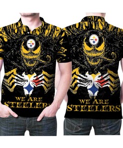 Celebrate Your Favorite Team with Pittsburgh Steelers Spider Printed Venom 3D All Over Print Polo Shirt