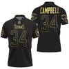 Celebrate and support Earl Campbell #34 with the Nfl America Football Team Logo Black Golden Edition  Polo Shirt