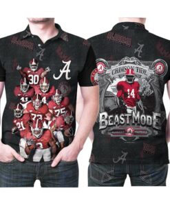 Celebrate the Alabama Crimson Tide's best-of-the-best players this Alabama football 3D designed all-over polo T-shirt