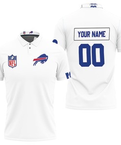 Celebrate the Buffalo Bills with personalized White Jersey Style 3D All Over Print Polo Shirt.