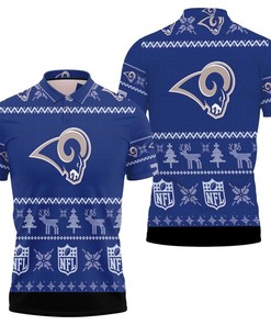 Celebrate the Holiday Season with the Los Angeles Rams Ugly Sweatshirt Christmas 3D Polo Shirt