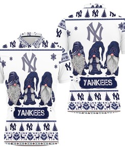 Celebrate the Holidays with New York Yankees Christmas Gnomes on a 3D Polo Shirt with All-Over Print