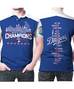 Celebrate the LA Dodgers' World Series Victory with World Series Champions Achievements 3D Printed Polo Shirt