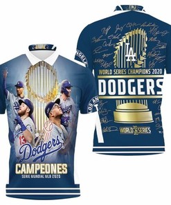 Celebrate the Los Angeles Dodgers' World Series Victory with MLB 2020 3D All Over Print Polo Shirt