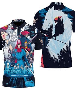 Celebrate the Majestic Creatures with Handsome Prince Ashitaka and Yakul Princess Mononoke 3D All Over Print Polo Shirt