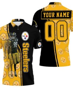 Celebrate the Pittsburgh Steelers' 2020 great players with personalized polo shirts featuring all-over print
