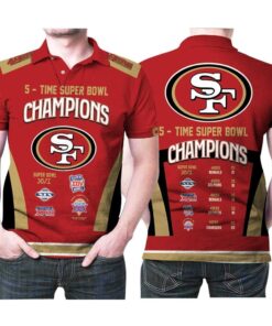 Celebrate the San Francisco 49ers' 5 Super Bowl championships with an all-over print 3D polo shirt