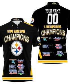 Celebrate the Victory: Personalized 3D All Over Print Polo Shirt for Pittsburgh Steelers 6-Time Super Bowl Champions