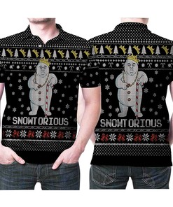 Celebrate the holidays notorious-style with this Snowtorious Notorious BIG Ugly Christmas Pattern 3D Polo Shirt