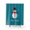 Celebrate the holidays with this Christmas Holiday Snowman Shower Curtain