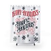 Celebrate the holidays with this Happy Holidays - Christmas Shower Curtain