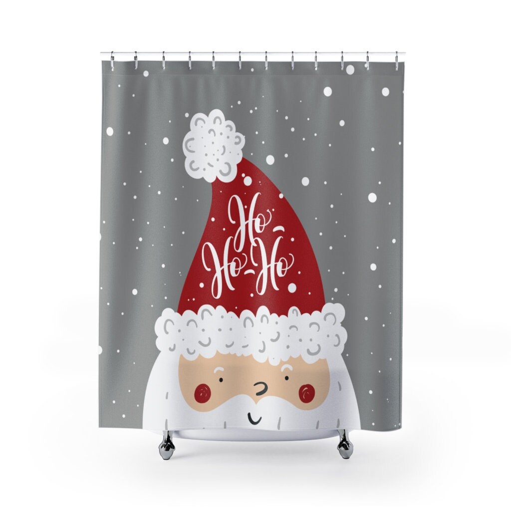 Celebrate the holidays with this Santa Claus Merry Christmas Holiday Shower Curtain