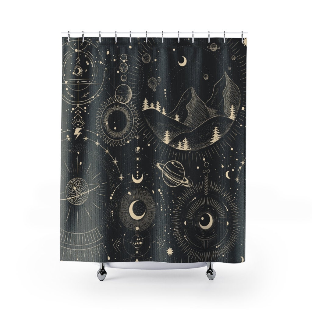 Celestial Moon Space Cosmos Shower Curtain to bring outer space into your bathroom