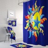 Celestial Sun and Moon Boho Shower Curtain Optional Bath Mat Bathroom Fiesta of Colors