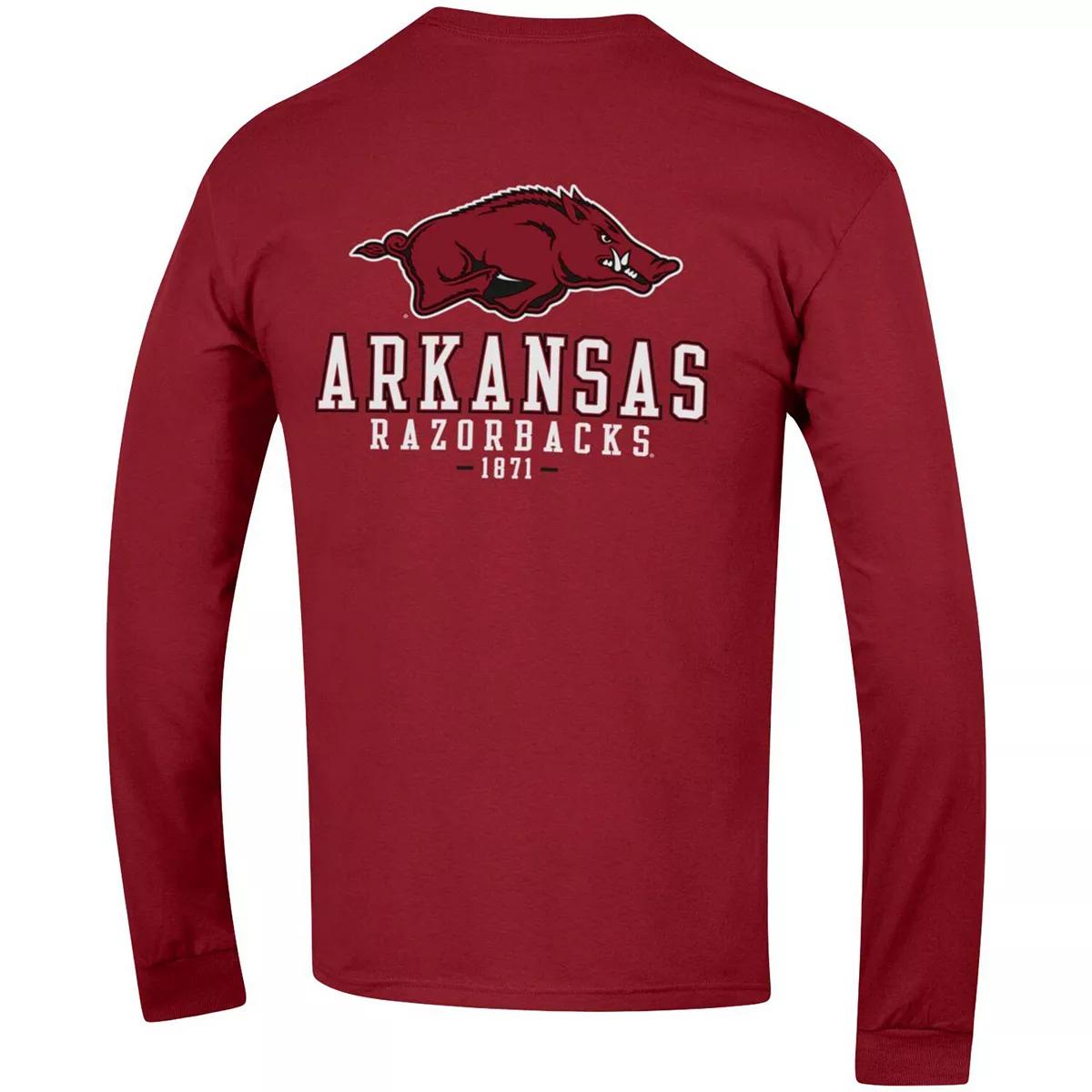 Champion Cardinal Arkansas Razorbacks Team Stack Long Sleeve T-Shirt, Hogs Shirt Gifts For Razorbacks Lover