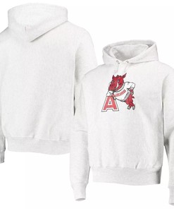 Champion Heathered Gray Arkansas Razorbacks Team Vault Logo Reverse Weave Hoodie A Must-Have For Razorbacks Enthusiasts