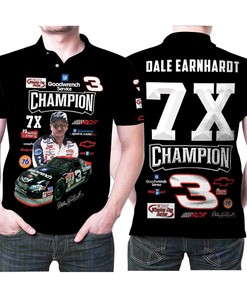 Champion Racer Dale Earnhardt 3D Printed Quicksilver Winston Select Action Polo Shirt with All Over Print