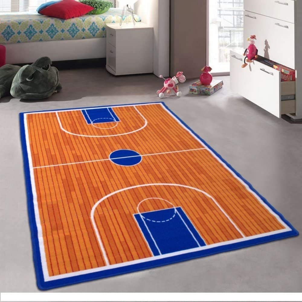 Champion Rugs Basketball Court Sports Area Rug for Teens Bedroom and Kids Playroom Decor